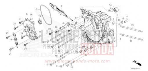 RIGHT CRANKCASE WW125AP de 2023
